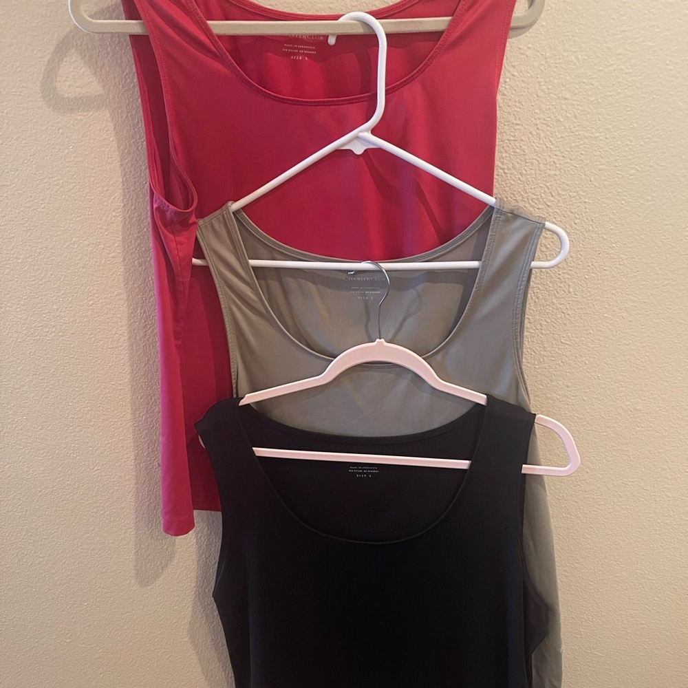 Charter Club Women's Tank Tops - Red, Sage, Black
Set of three